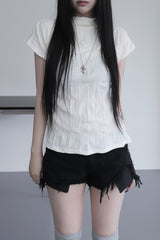 pleated turtleneck T (2color)