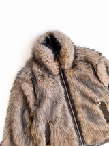 [F/W] High neck leather fur jumper(2color)