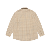 25SS ロゴエンボオーバーサイズチェックシャツ ベージュ