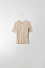 Jersey botton round (Beige)