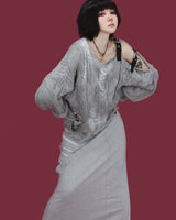 two buckle damage knit (3color)