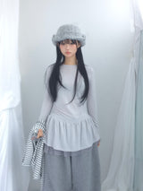 シフォンフリルラインドレス