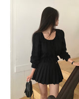 [MADE] Lower, frill long sleeve blouse