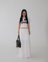 cancan lace maxi long skirt