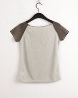 Zver Nagrang color combination see-through short sleeve t-shirt