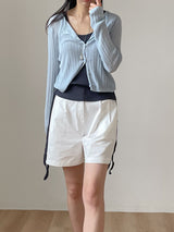 Judy See-through Round Neck Cardigan