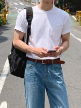 [A-T0126] リベットポケット半袖Tシャツ (6色)