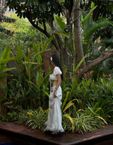 cancan lace maxi long skirt