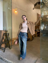 Hollow Shoulder Slit Point Long Sleeve T-Shirt