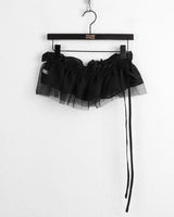 Parts Frill Lace Wrap Layered mini Skirt Belt