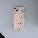 [Jelly] mini dot (Ivory&red dot) Card pocket case
