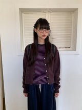 ディオイプリンティングストライプラウンド長袖Tシャツ