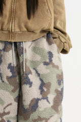 Camo boucle fleece pants