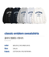 クラシックエンブレムスウェットシャツ (5color)