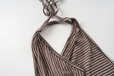 Romy Stripe Drape Halter Top