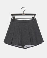 チェックウールピンタックミニスカート