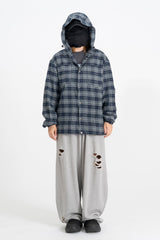 Kio Blended Check Hooded Shirt