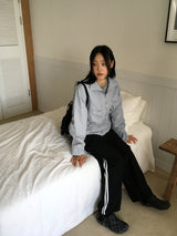 Newer shirring string nylon windbreaker jacket