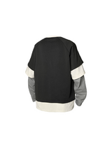 RELABEL Spatial Relations (Parallel Lines) Four-Colour Striped Patchwork Knotted Beaded Faux Three-Piece Long-Sleeved T-Shirt