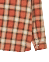 25FW DISTRESSED CHECK COTTON SHIRT ORANGE