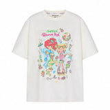 BETWEENAND x sunonebird プリントラウンドネック半袖Tシャツ