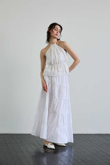 PEARL HALTERNECK TOP / WHITE