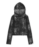 [NF] DENIM SEE-THROUGH WASHING COWL HOODIE (BLACK)_F24QB279