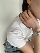[925silver] Red point earring