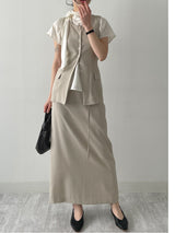 Momento Linen Long Skirt