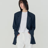 OVERFIT UNBAL SINGLE JACKET (NAVY)