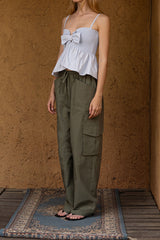 Ribbon smoke sleeveless_skyblue