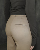 Metal Triclipse Semi Bootcut Slacks Beige