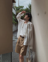 ウェイシースルーチェックシャツ