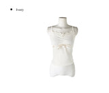 コンマ レース シャーリング リボン リブスリーブレス