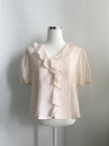 Cascade ruffle blouse