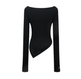 Script Drape Asymmetrical Top