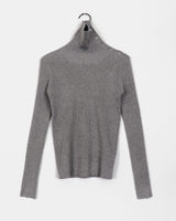 Steep Unbalanced Button Collar V-neck Knitwear