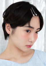 [2SET] petit flower hair pin - silver