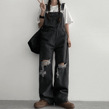 Redden dark blue damage overall suspender pants (1 color)
