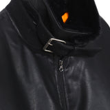 Black leather shirring padding