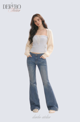 Vanilla Stripe Bolero Top Set