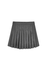 Crepe lace pleated skirt, Gray