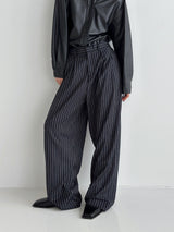 Pleddy Stripe Back Banding Wide Slacks (2color)