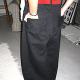 Ribbon back pocket wide balloon pants