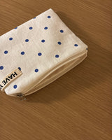 Dot flat pouch - blue , M size