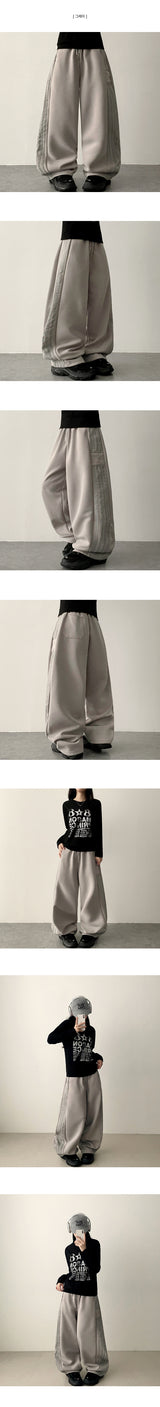 Conver 4-track line training wide pants