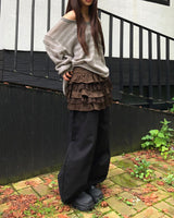 [MADE] Noma Lace Frill Banding Tiered Mini Skirt