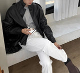 ASCLO Mono High Neck Leather Blouson (2color)