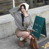 [BELLIDE MADE] ルーズフィットストライプVネックニット