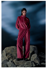 Velour Sporty Track Crop Zip-Up